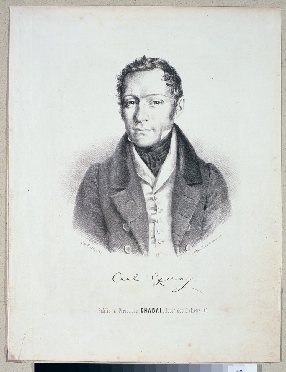 Carl Czerny (1791-1857) inciso da Huard da Hippolyte Lallemand