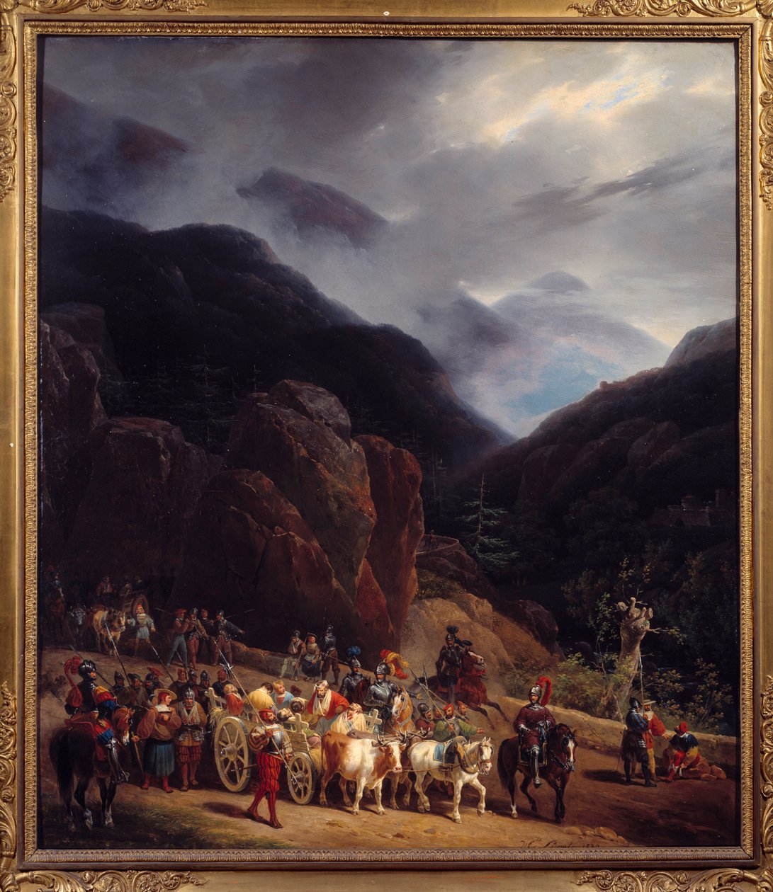 Il ritorno della battaglia di Marignano. Armate di Francesco I che tornano da Marignano (Maregnano) il 14/09/1515. da Hippolyte Lecomte