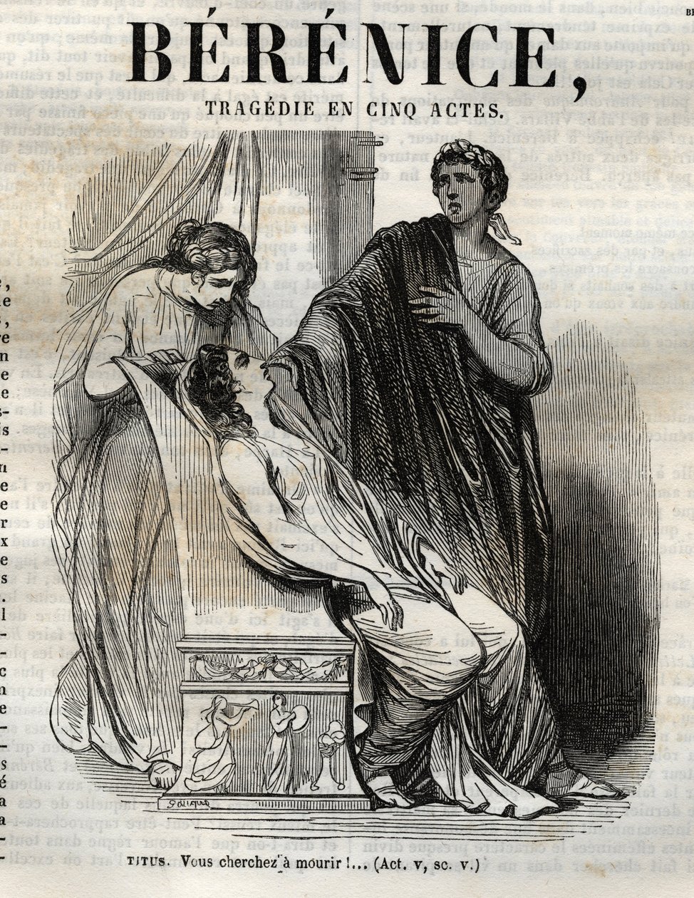 Berenice tragedia in cinque atti - incisione in "Opere di Jean Racine" illustrata da Pauquet e nota di Emile de La Bedolliere - 1851 da Hippolyte Louis Pauquet