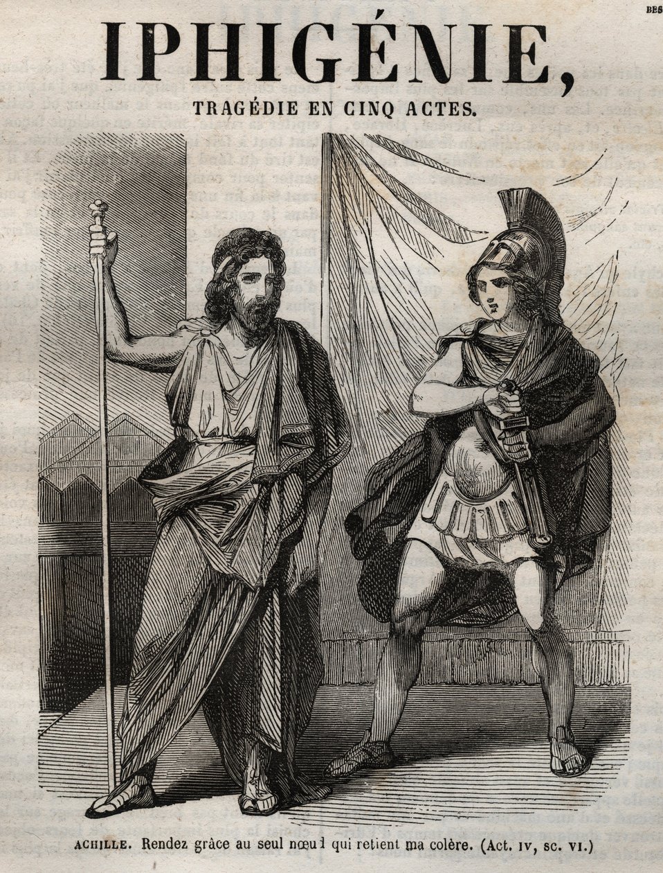 Ifigenia tragedia di Jean Racine - incisione in "Oeuvres de Jean Racine" illustrata da Pauquet e nota di Emile de La Bedolliere - 1851 da Hippolyte Louis Pauquet