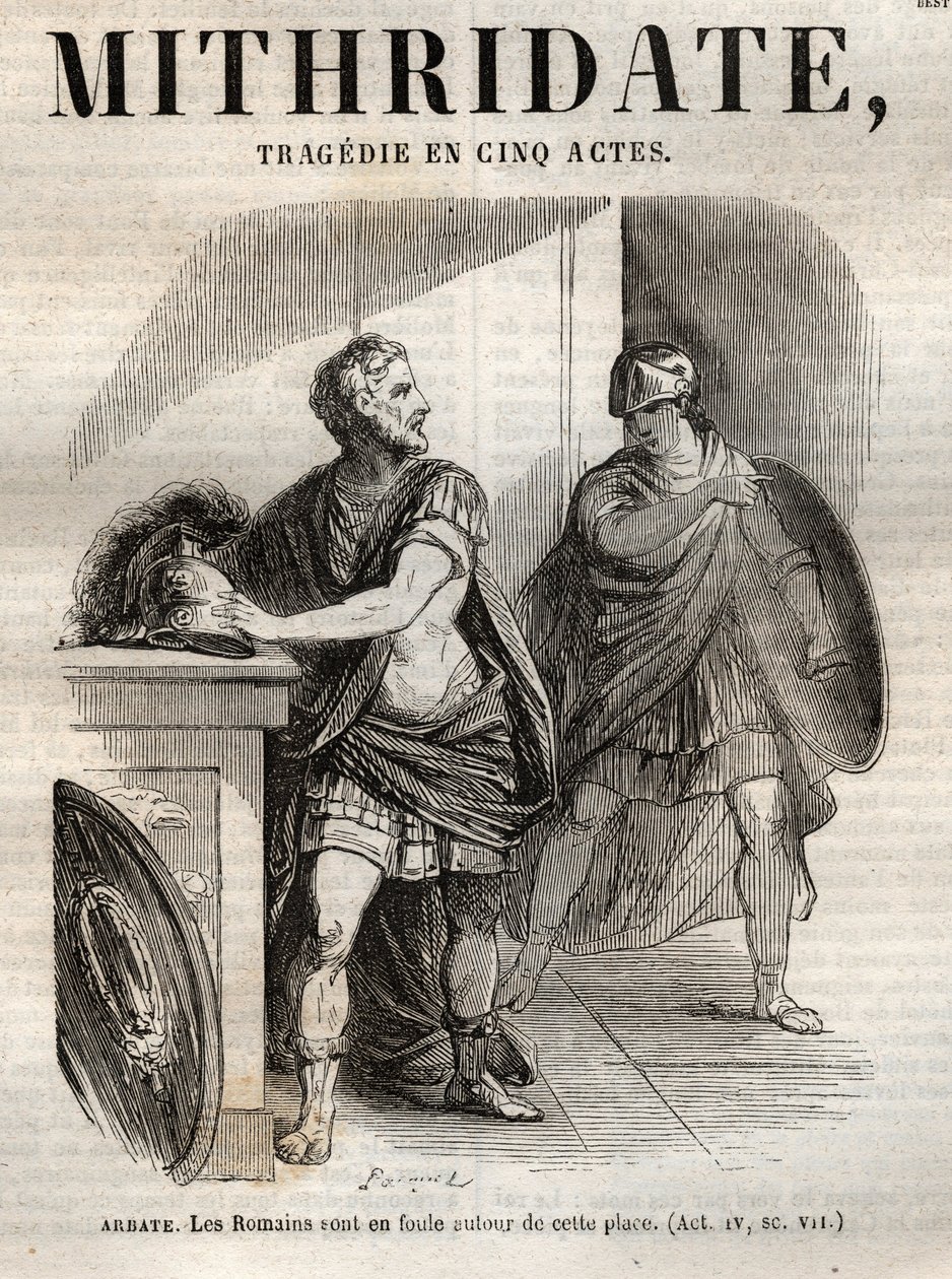 Mitridate tragedia in cinque atti di Jean Racine - incisione in 