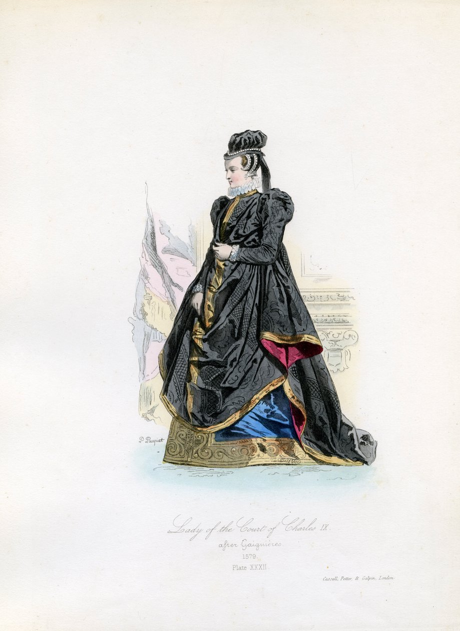 Dama della Corte di Carlo IX da Hippolyte Louis and Polydore Pauquet