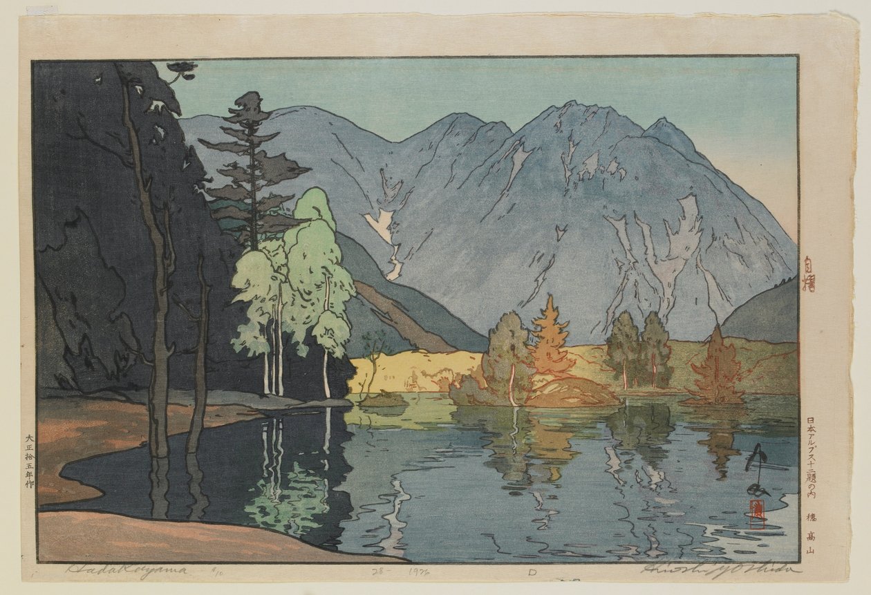 Hodakayama, dalla serie, Dodici Scene nelle Alpi Giapponesi, era Taisho da Hiroshi Yoshida