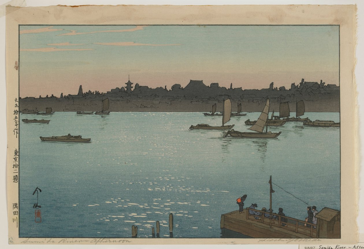 Fiume Sumida - Pomeriggio, dalla serie, Dodici Scene di Tokyo, era Taisho da Hiroshi Yoshida