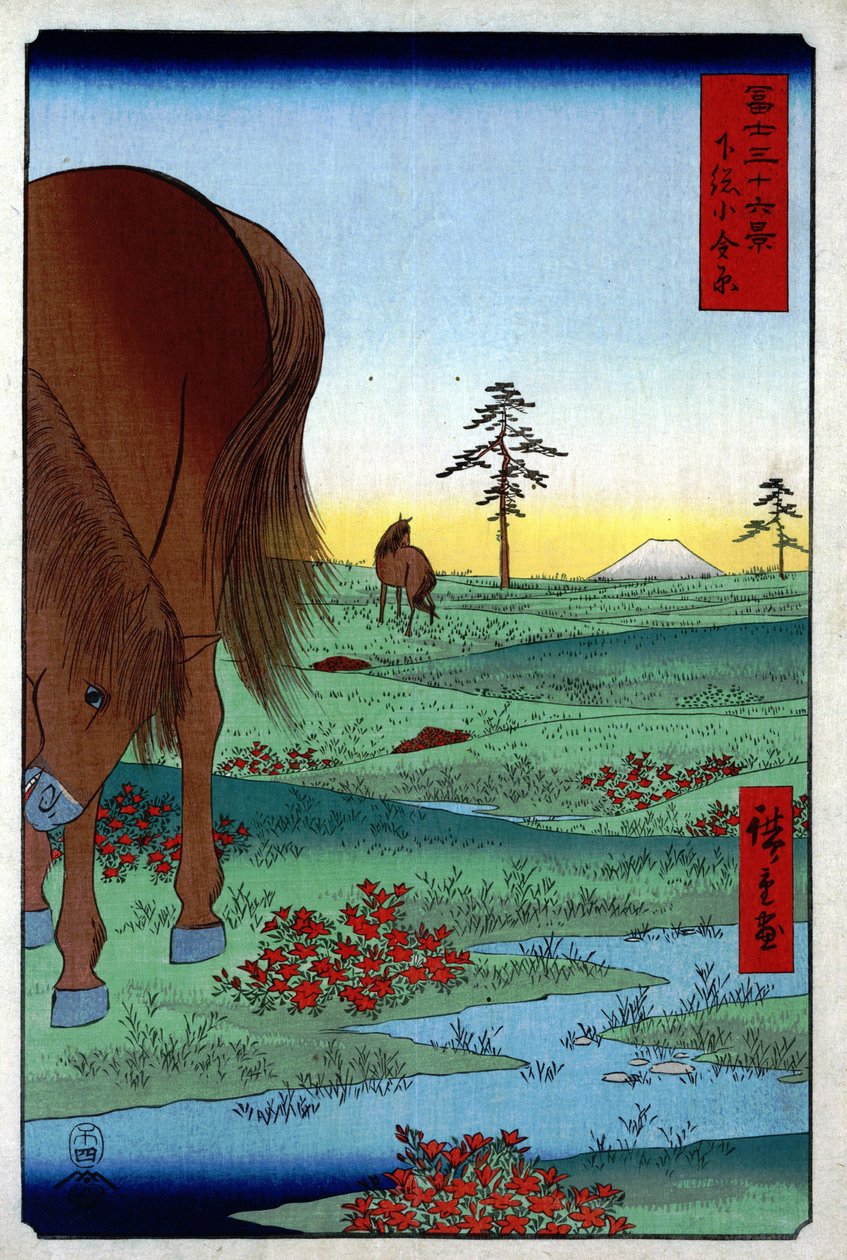 36 vedute del Monte Fuji - 33. Pianura di Kogane da Utagawa Hiroshige
