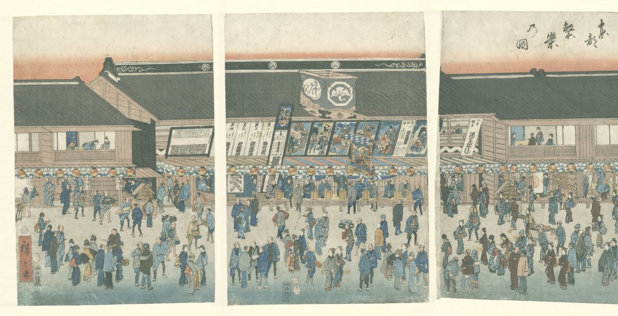 Attività nella capitale orientale da Hiroshige (I) , Utagawa