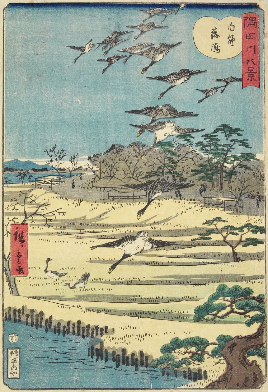 Oche domestiche a Shirahige, novembre 1861 da Hiroshige II