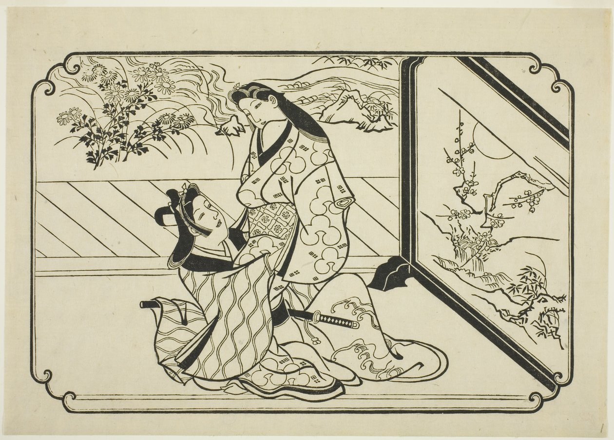 Dietro lo schermo da Hishikawa Moronobu