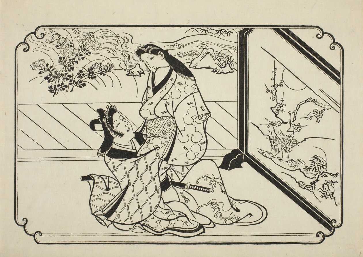 Dietro lo schermo da Hishikawa Moronobu