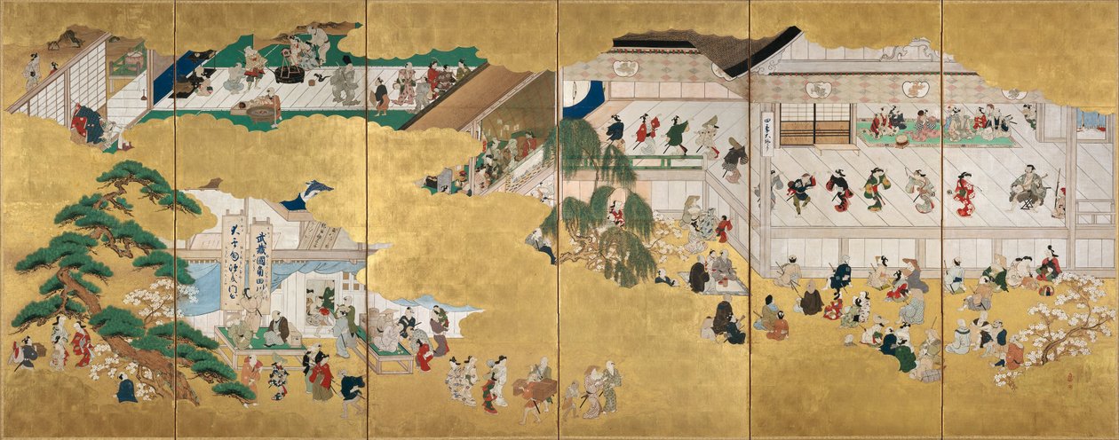 Scene dal teatro kabuki Nakamura da Hishikawa Moronobu
