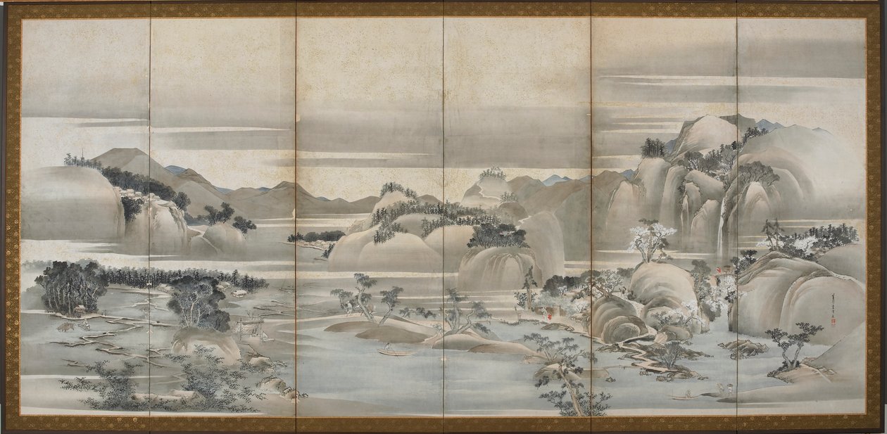 Paesaggi delle quattro stagioni: primavera ed estate, periodo Edo, fine XVIII-inizio XIX secolo da Hishikawa Sori