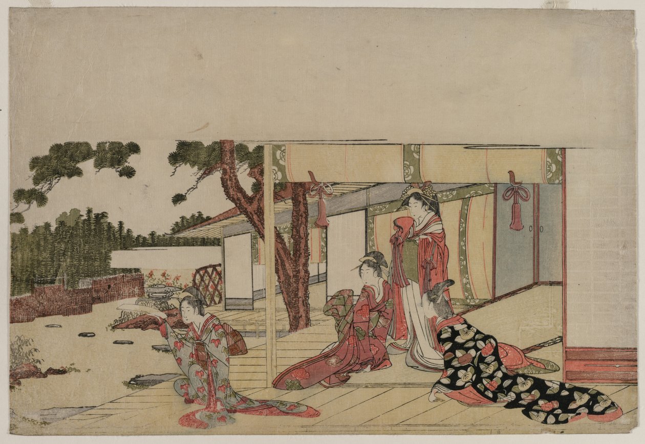 Donne su una veranda da Hishikawa Sori III