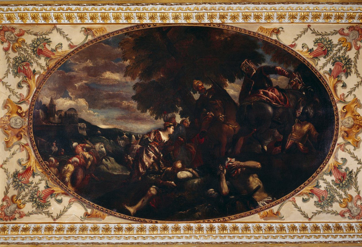 La Difesa di Scutari, dipinto sul soffitto della galleria di Chiswick House, Londra da Historic England Staff Photographer