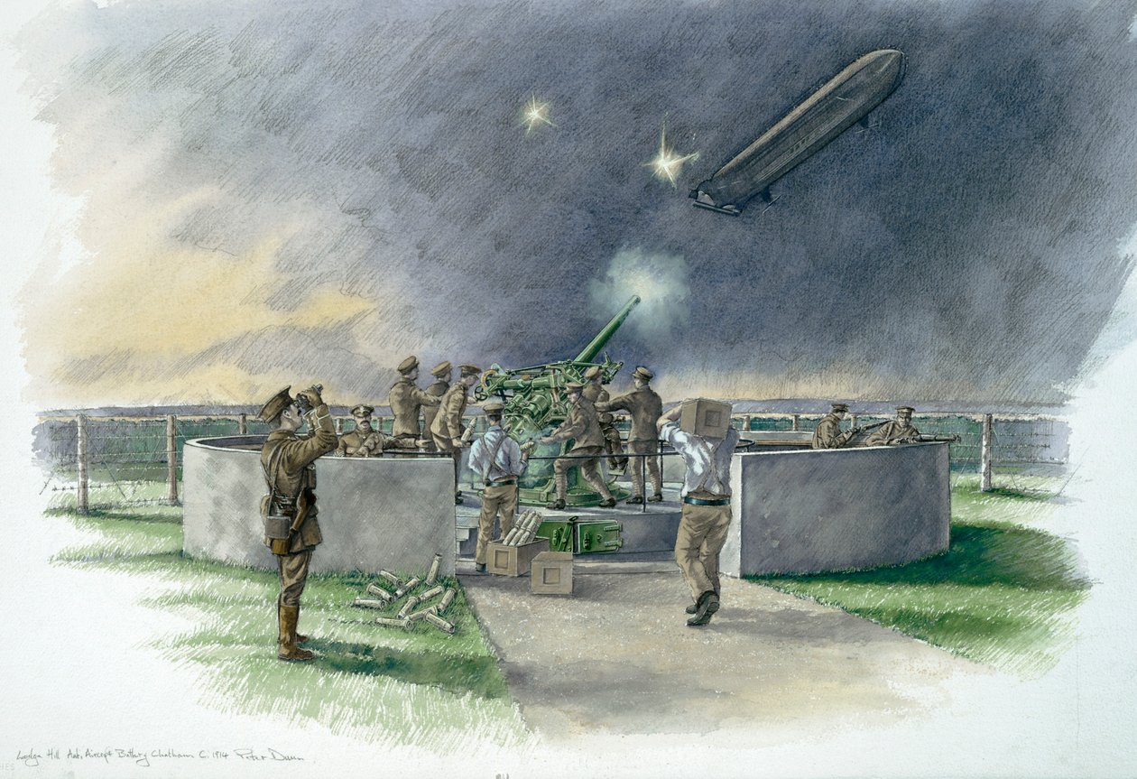 Batteria di Lodge Hill, Chatham, Kent, Prima Guerra Mondiale da Historic England Staff graphic artist