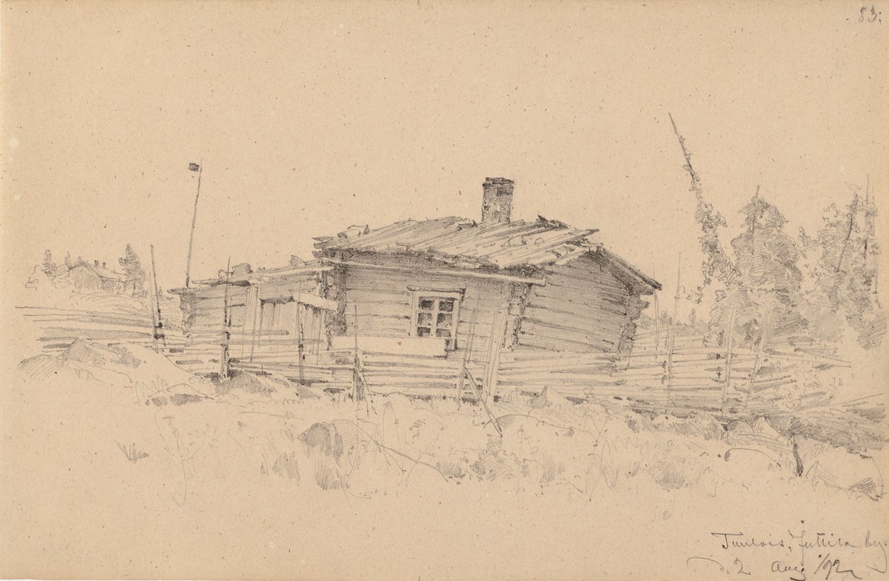 Cottage di un piccolo agricoltore nel villaggio di Juttila da Hjalmar Munsterhjelm