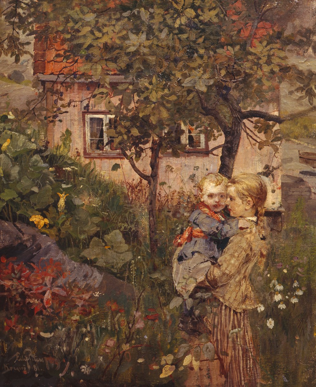 Bambini nel giardino da Hjalmer Eilif Emanuel Peterssen