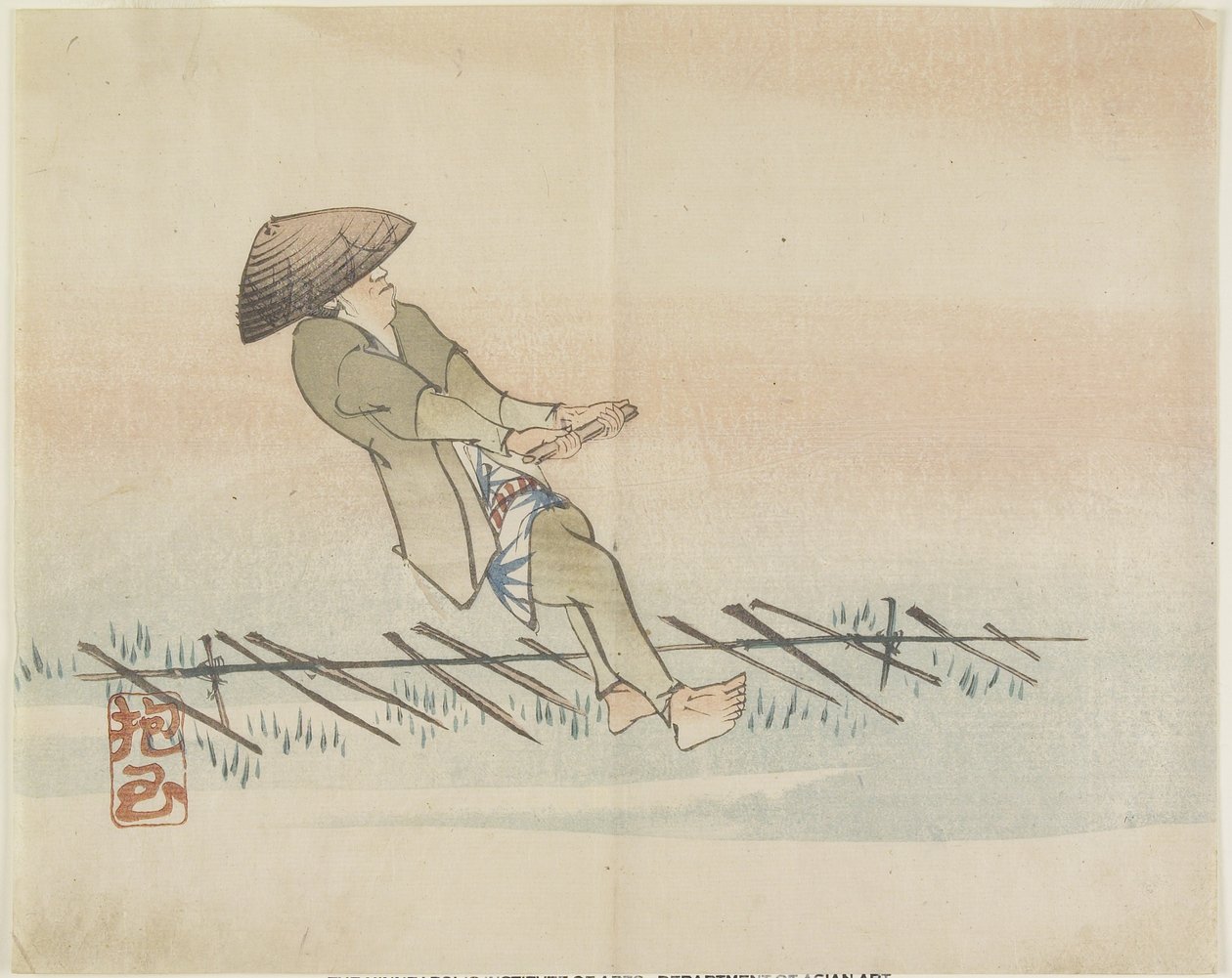 (Uomo che tira filo di seta), c. 1830 da Hogyoku
