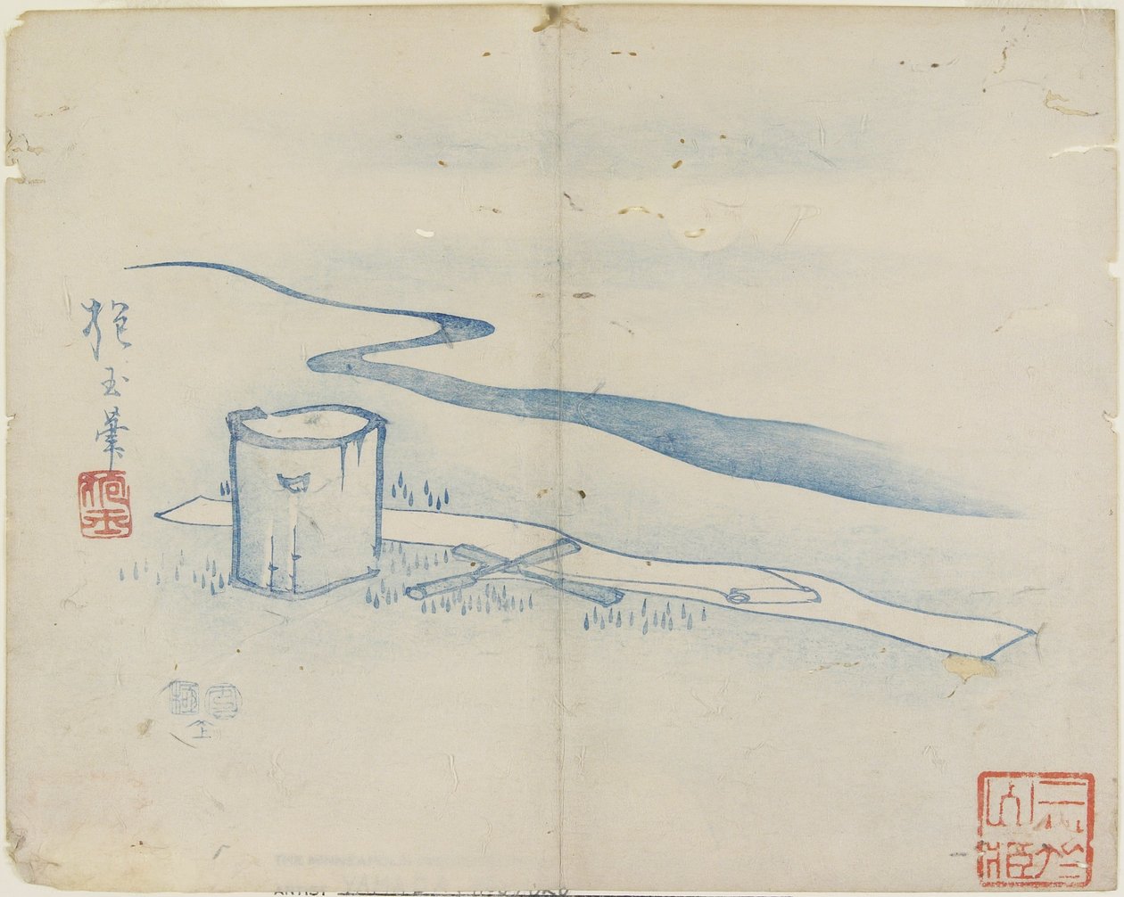 Battitura della seta presso il fiume Tamagawa, 1841 da Hogyoku