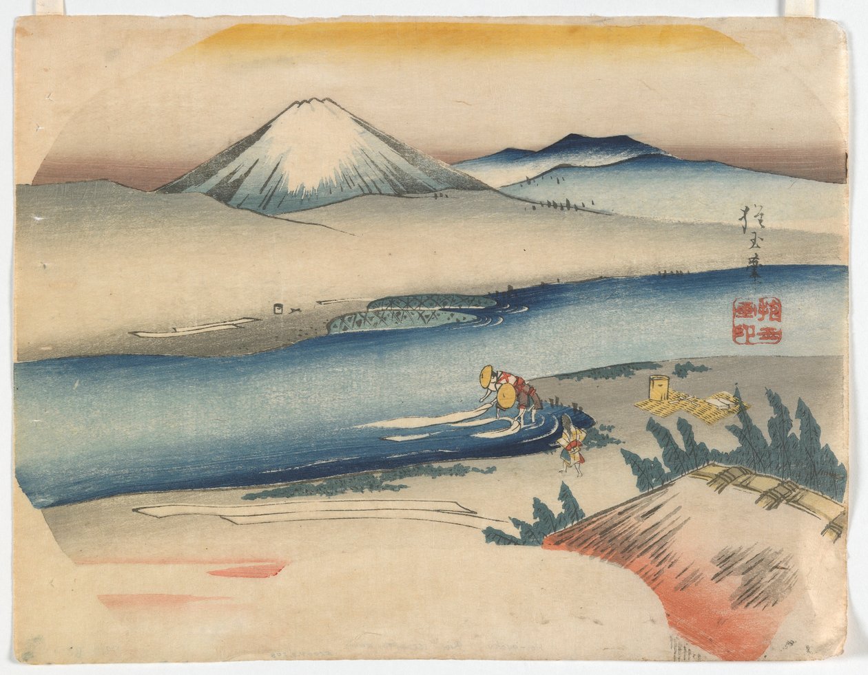 Monte Fuji, periodo Edo, c.1840 (stampa a blocchi di legno a colori) da Hogyoku