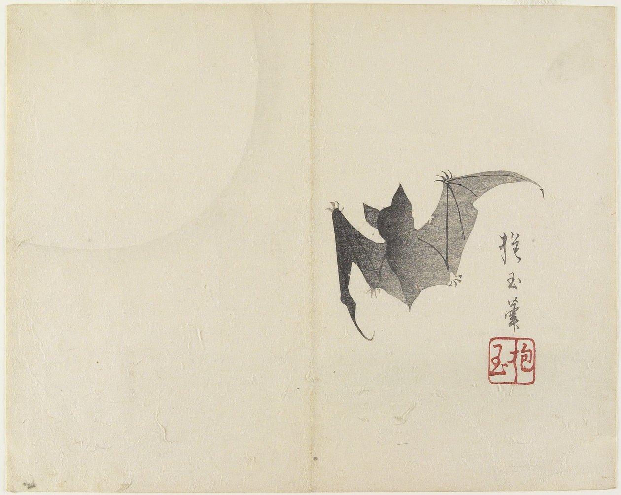 Pipistrello e Luna, c. 1830 da Hogyoku