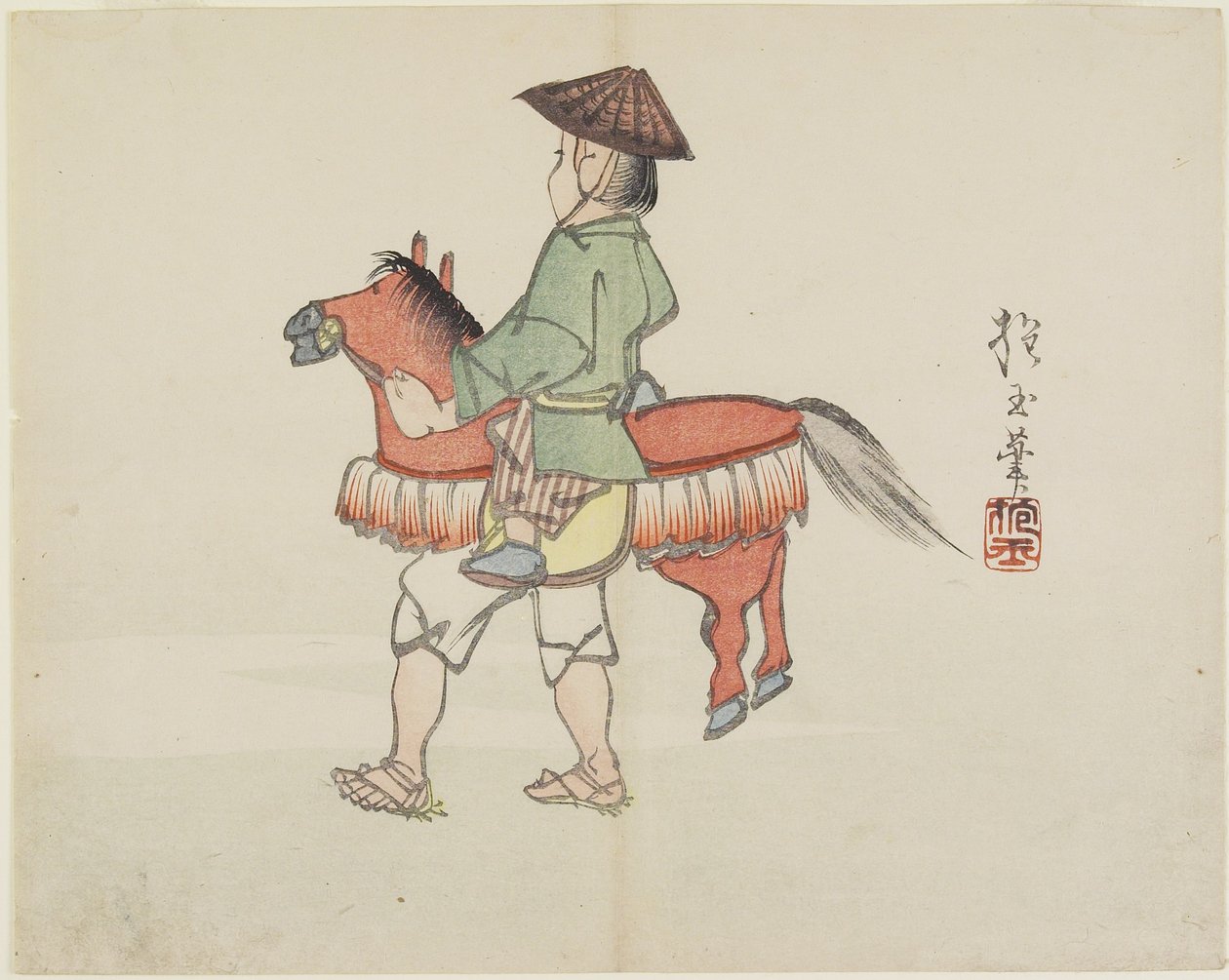 Artista di strada con costume da cavallo, c. 1830 da Hogyoku