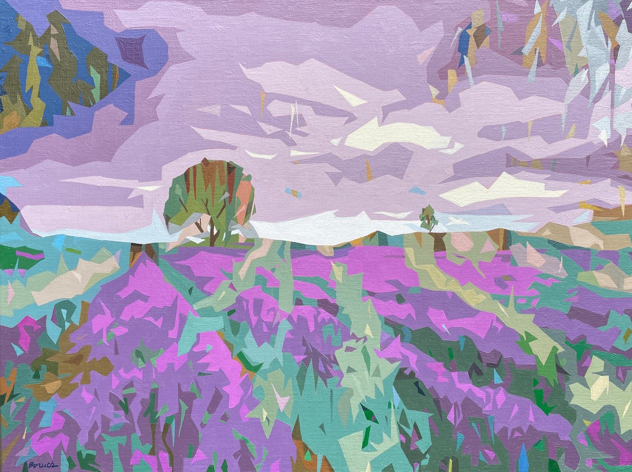 Paesaggio oscuro - 6, 2024 (olio su lino) da Holly Boruck