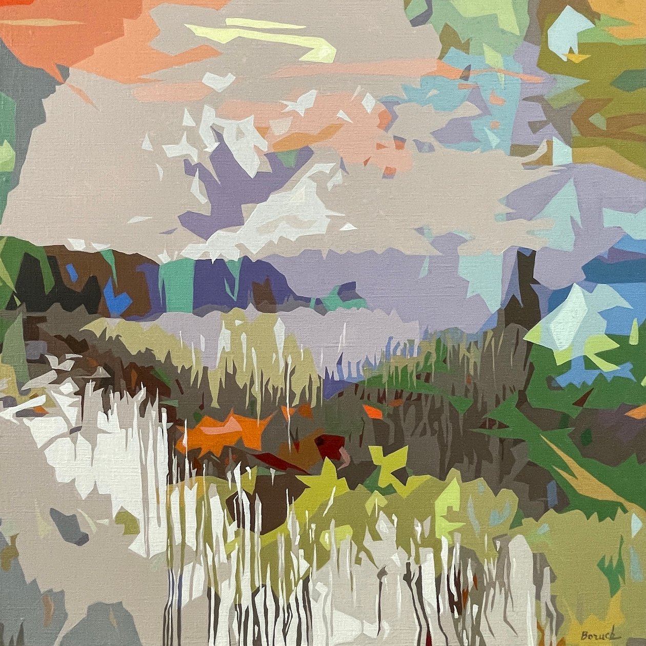 Paesaggio oscuro - 8, 2024 (olio su lino) da Holly Boruck