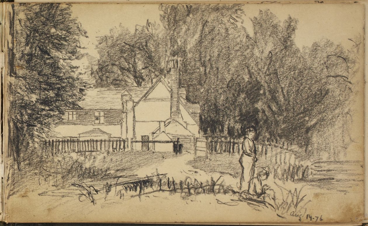 Una casa e due figure da Homer Dodge Martin