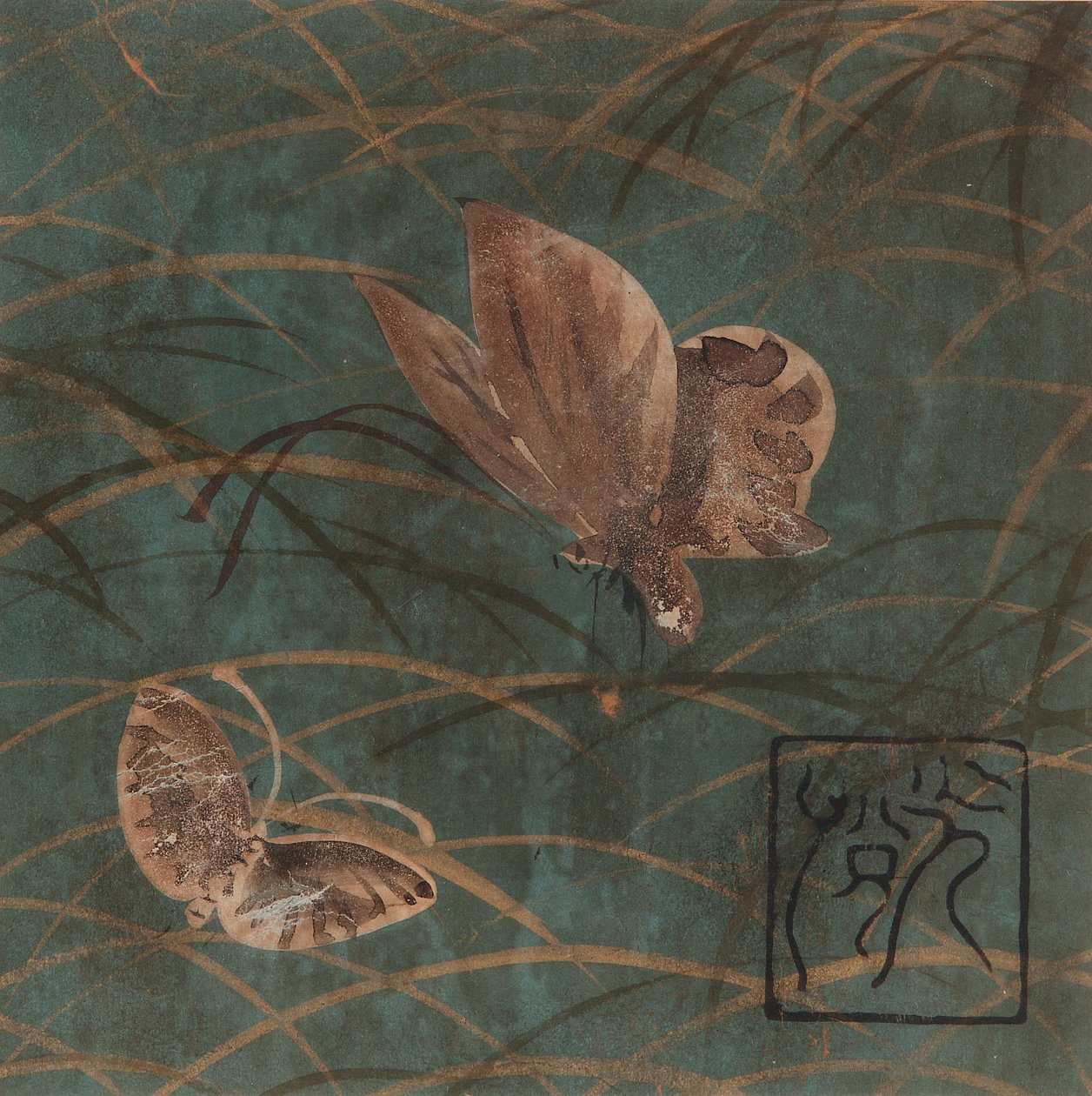 Farfalle e erbe, periodo Edo, inizio XVII secolo da Hon