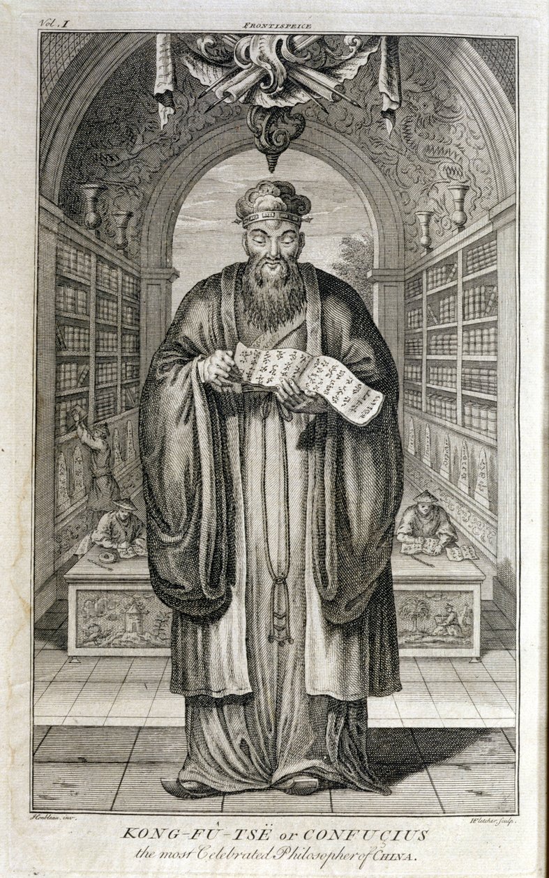 Kong-Fu-Tse, o Confucio, il più celebre filosofo della Cina, inciso da Henry Fletcher da Honbleau