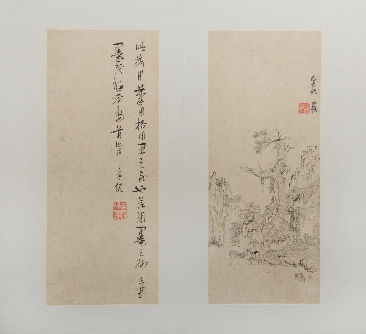 Paesaggi, figure e fiori, datato 1618-22 (album di dodici fogli; inchiostro e colore su carta) da Hongshou Chen
