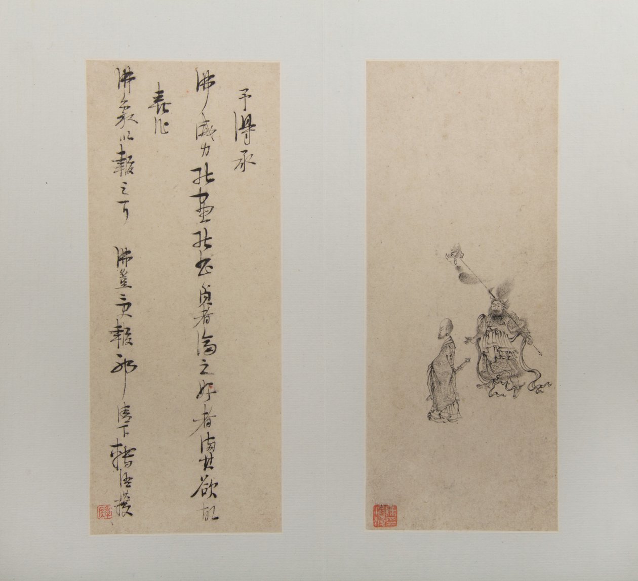 Paesaggi, figure e fiori, datato 1618-22 (album di dodici fogli; inchiostro e colore su carta) da Hongshou Chen