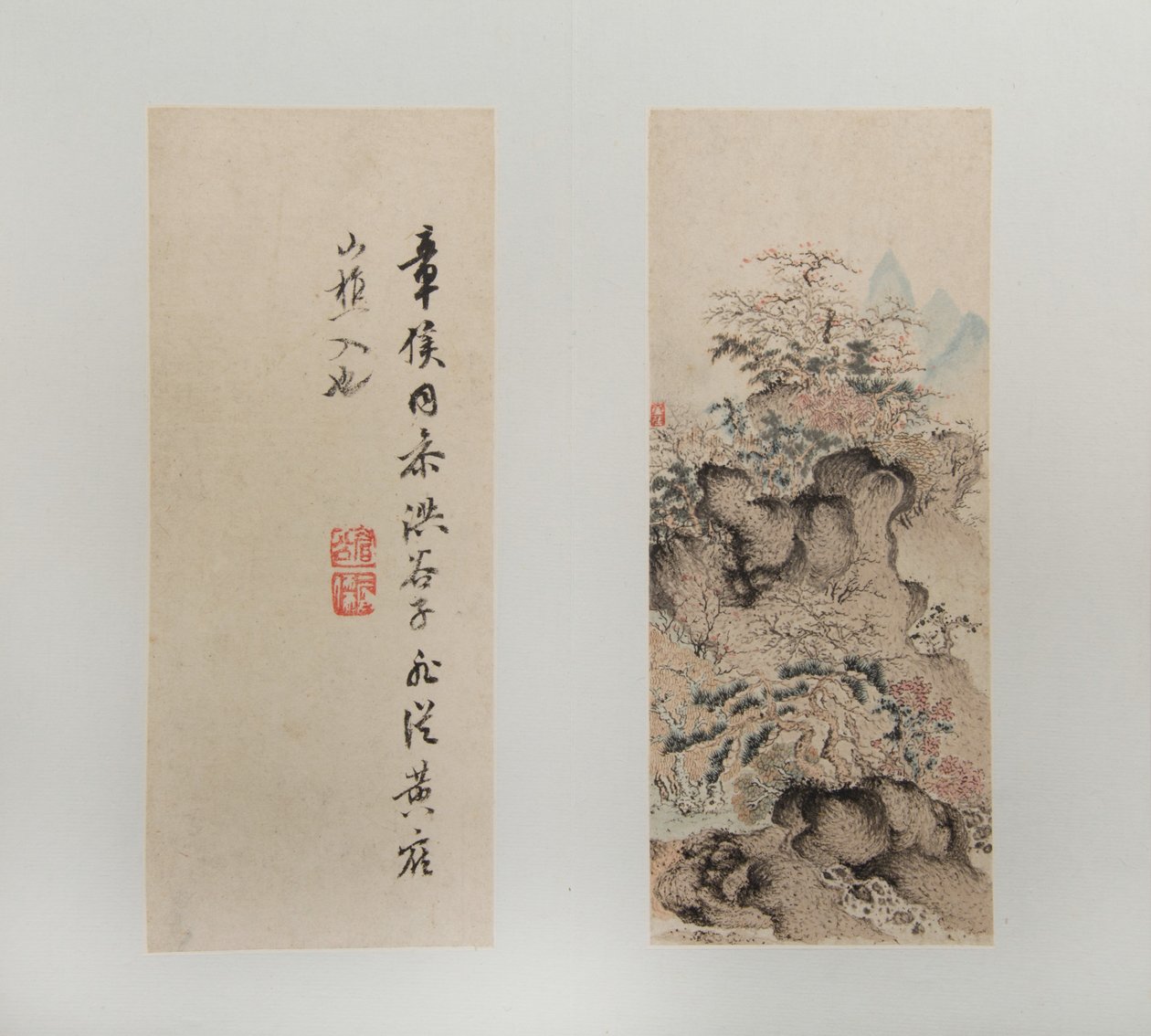 Paesaggi, figure e fiori, datato 1618-22 (album di dodici fogli; inchiostro e colore su carta) da Hongshou Chen