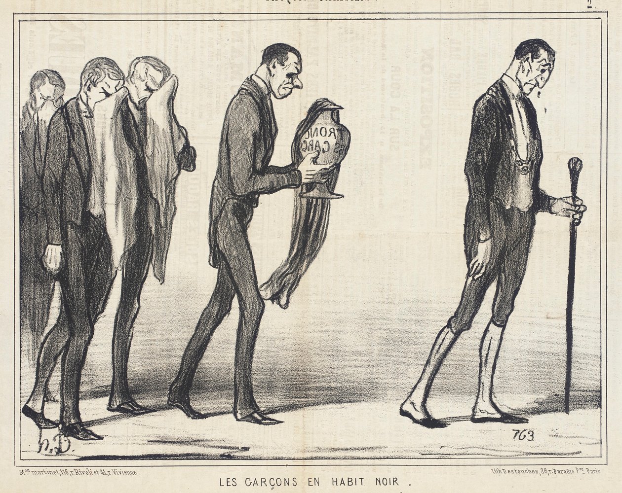 I ragazzi in abito nero da Honoré Daumier