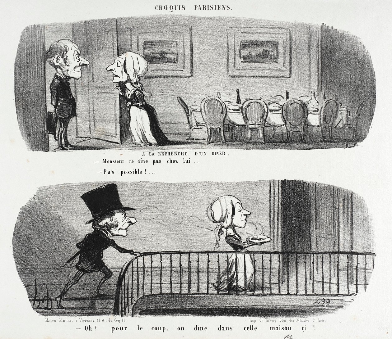 Alla ricerca di una cena da Honoré Daumier
