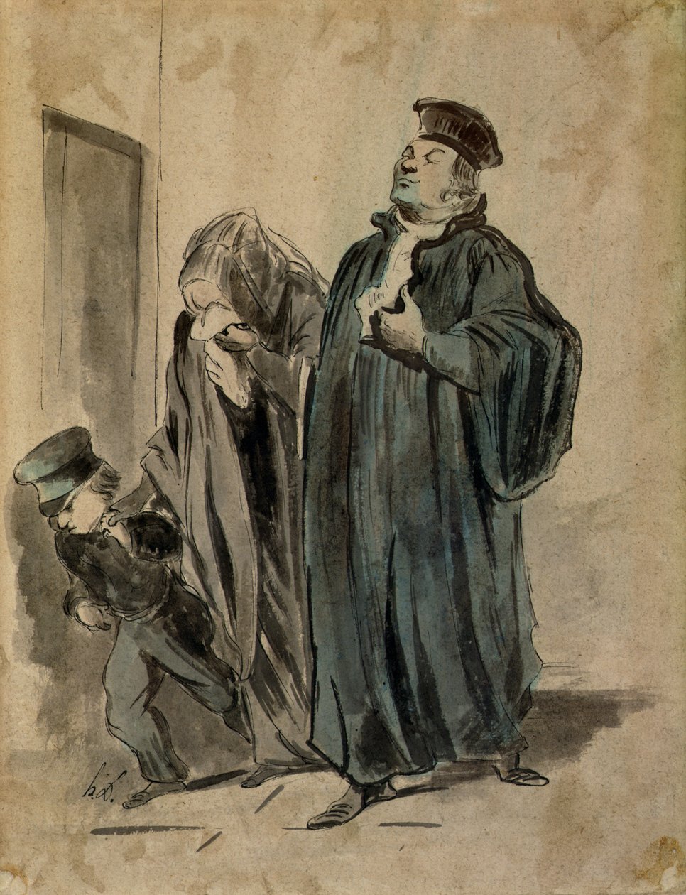 Giudice, donna e bambino da Honoré Daumier