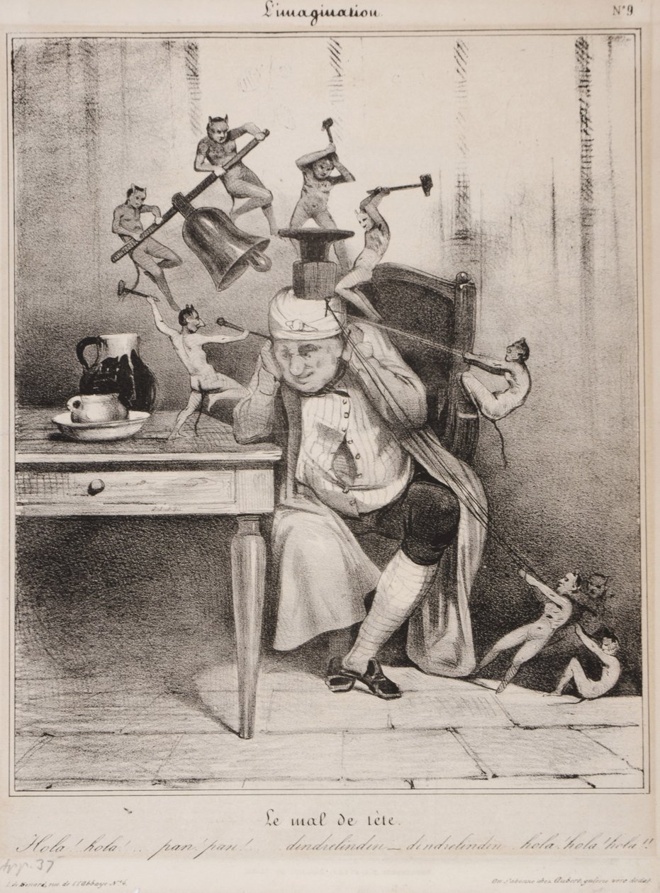 Il mal di testa, 1833 da Honoré Daumier
