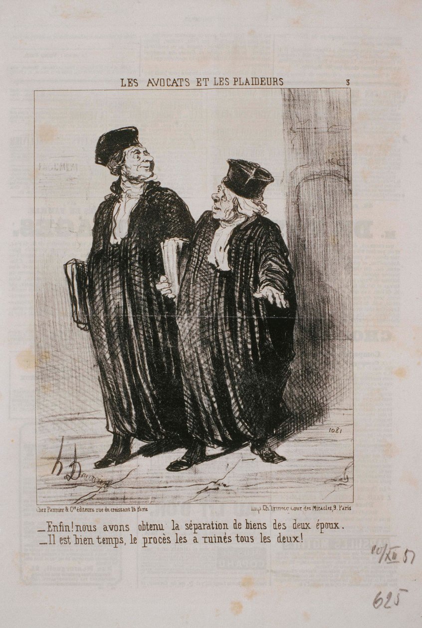 Gli avvocati e i litiganti - Finalmente! Abbiamo ottenuto la separazione dei beni... da Honoré Daumier