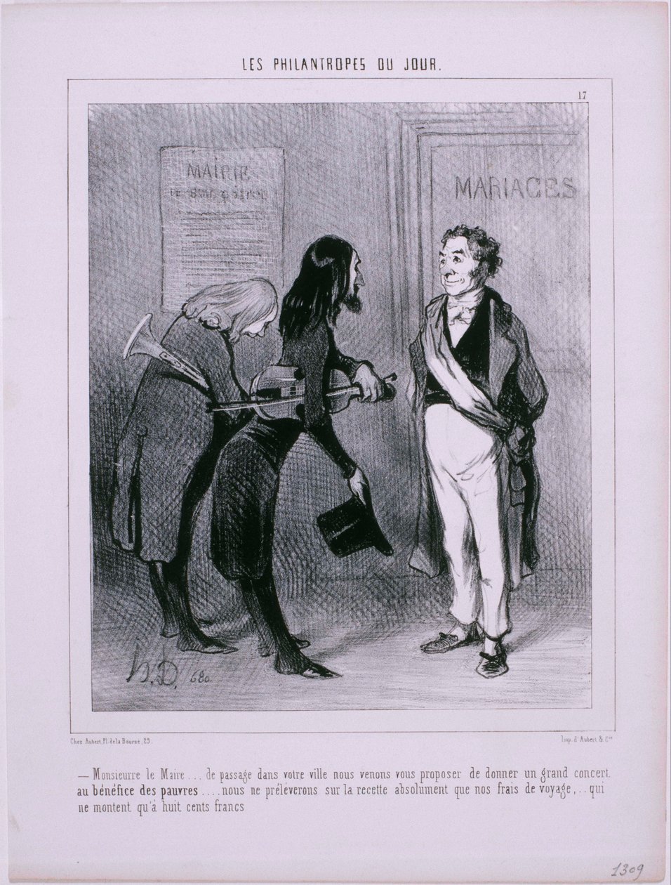 Les Philantropes du Jour- Monsieur le Maire...De passage dans votre ville... da Honoré Daumier