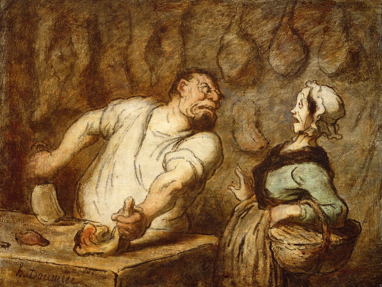 Il macellaio, mercato di Montmartre, c.1857-58 da Honoré Daumier