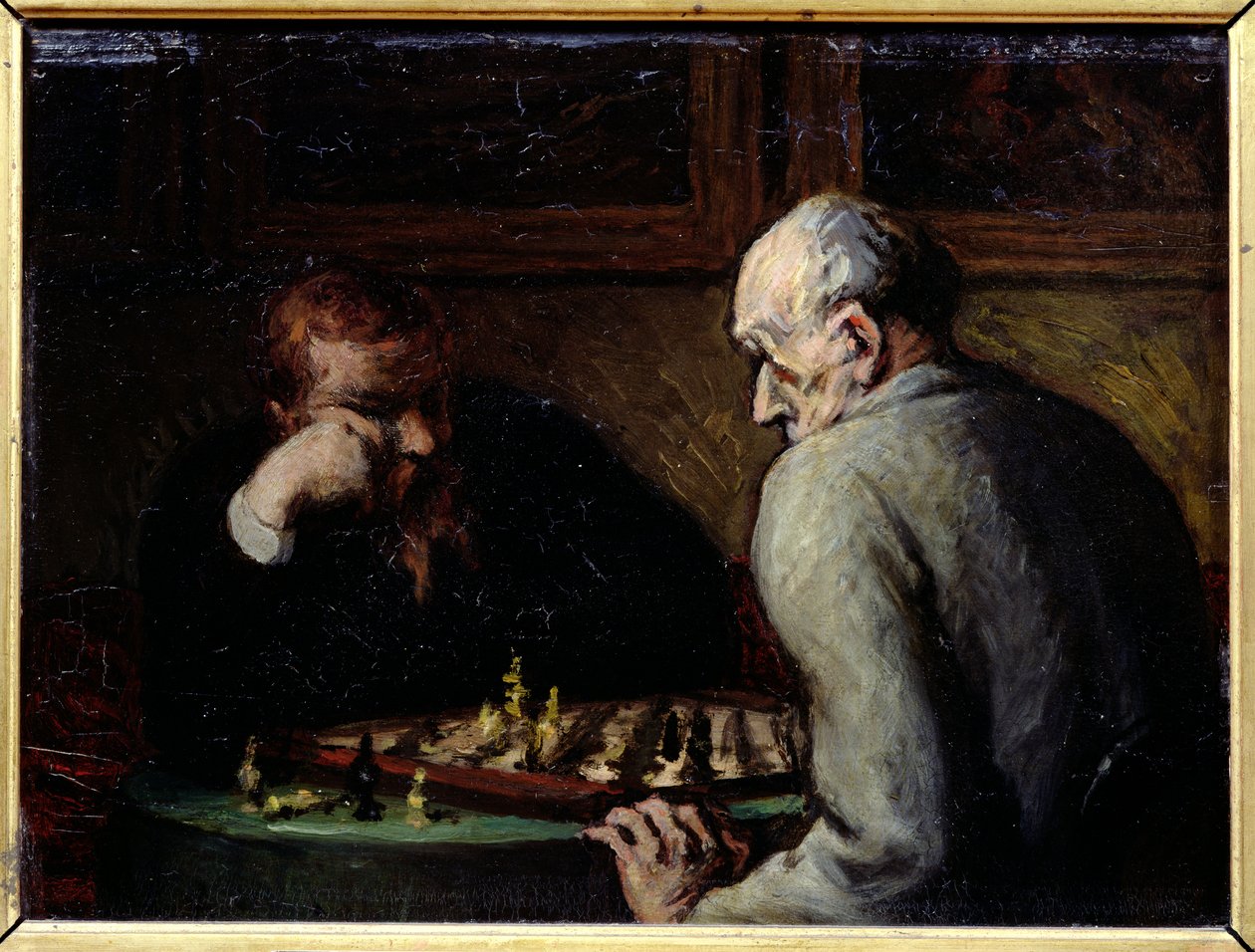 I giocatori di scacchi, c.1863-67 da Honoré Daumier