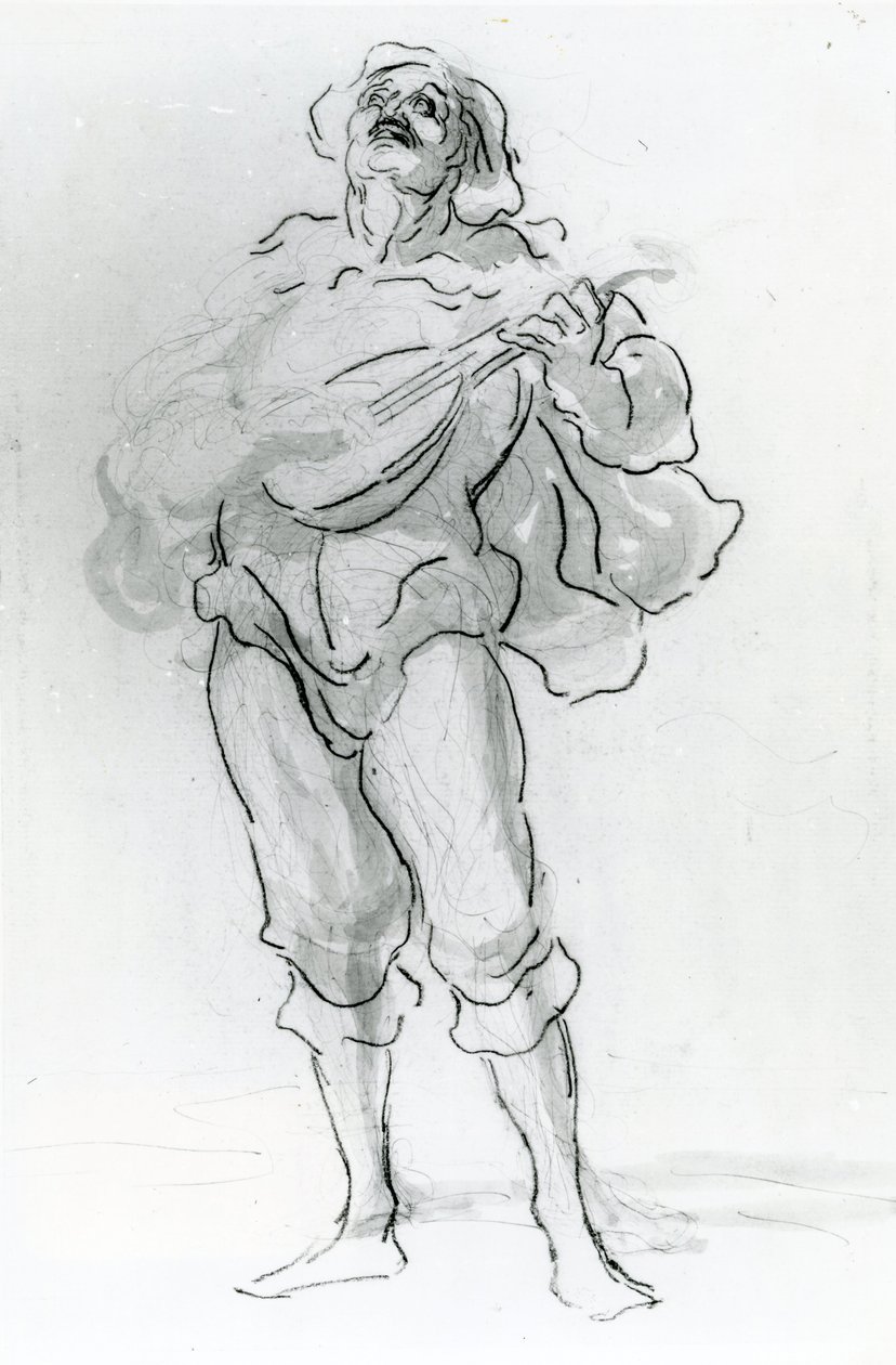 Il suonatore di liuto da Honoré Daumier