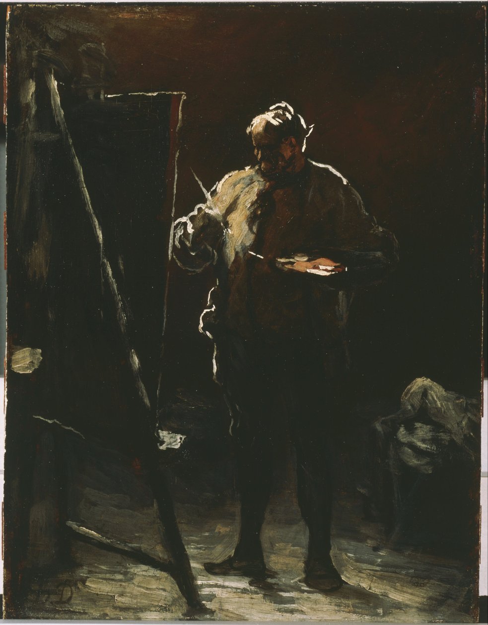 Il pittore al suo cavalletto da Honoré Daumier