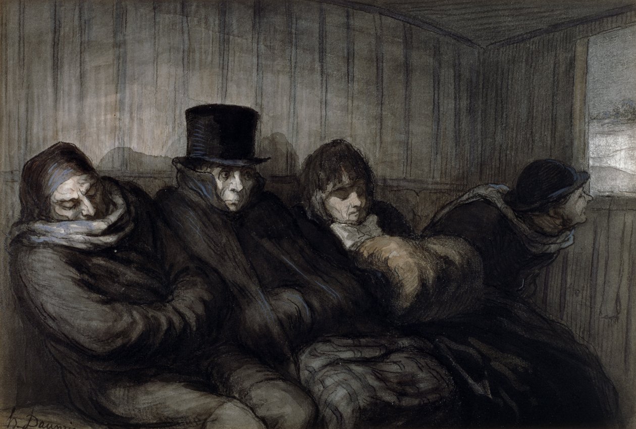 Il vagone di seconda classe, 1864 da Honoré Daumier