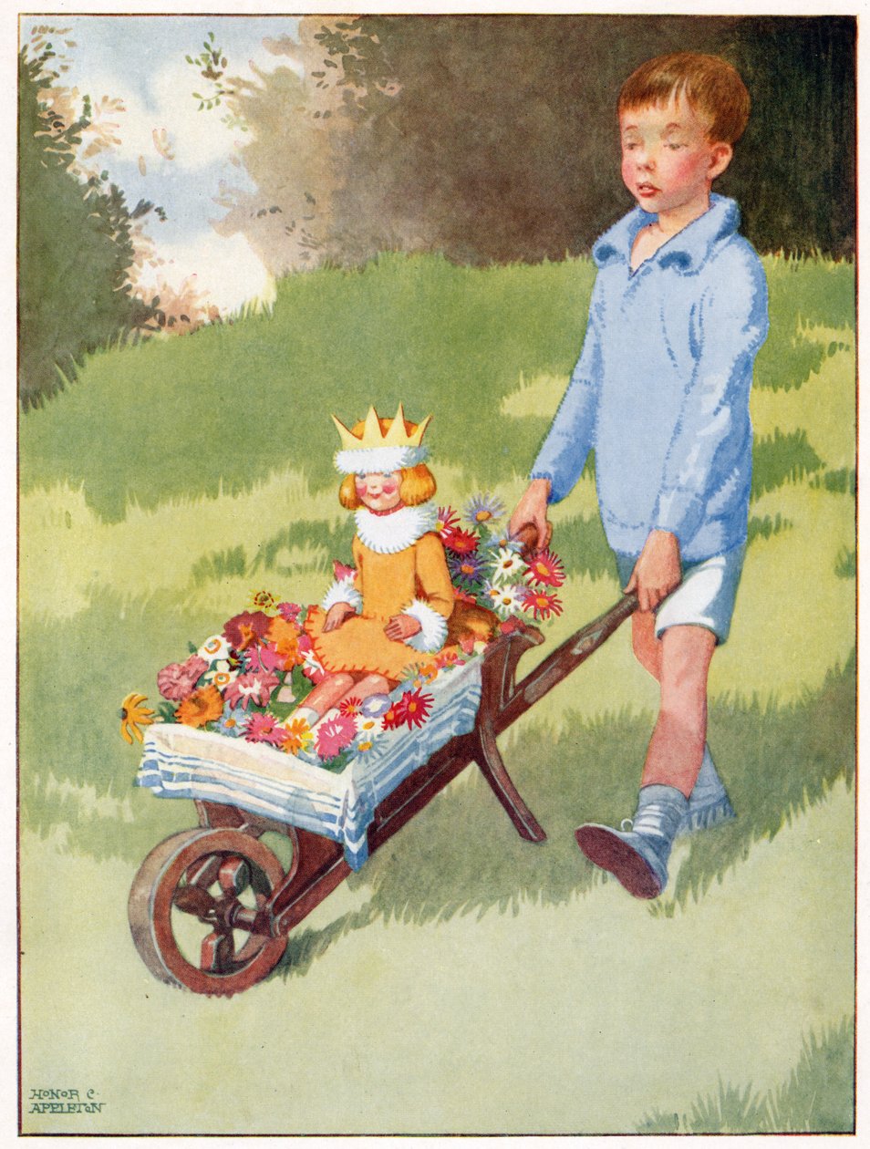 La Principessa Celandine arrivò in una carrozza sontuosa, illustrazione da 