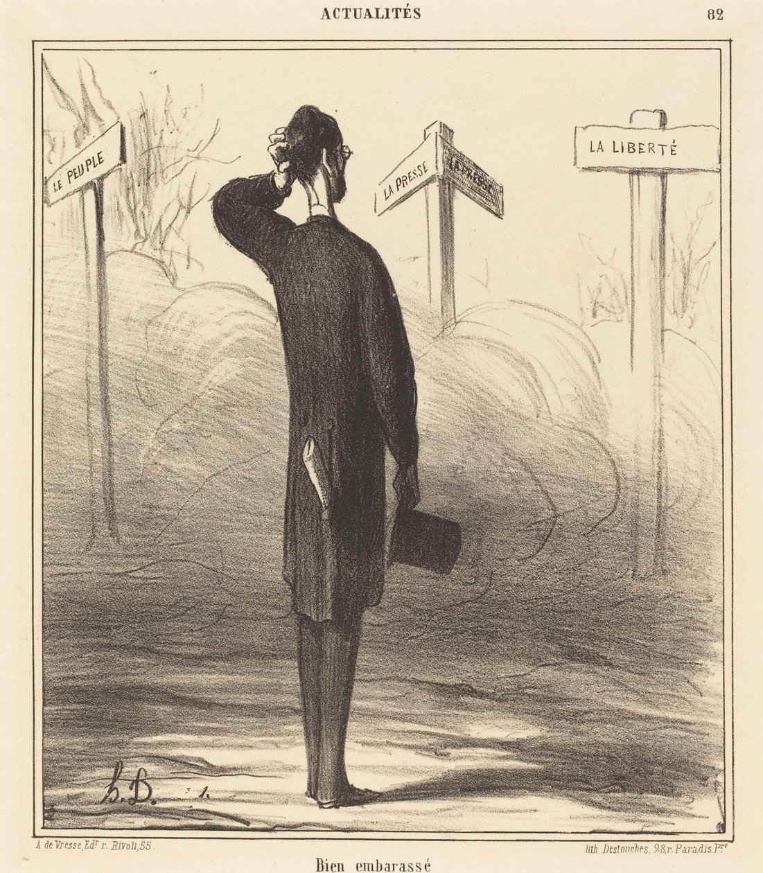 A destra o a sinistra? da Honoré Daumier