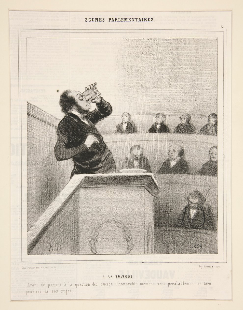 Alla tribuna: Prima di passare alla questione degli zuccheri da Honoré Daumier
