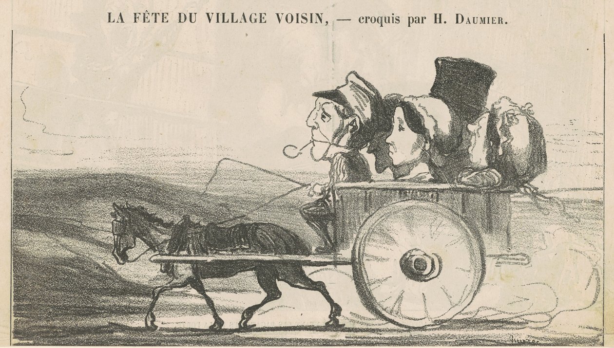 In campagna, niente scioperi dei cocchieri... (recto); Villani che si accontentano... (verso) da Honoré Daumier