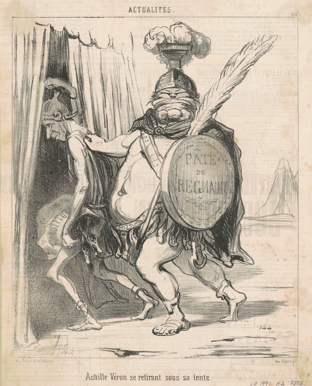 Achille Véron si ritira nella sua tenda da Honoré Daumier