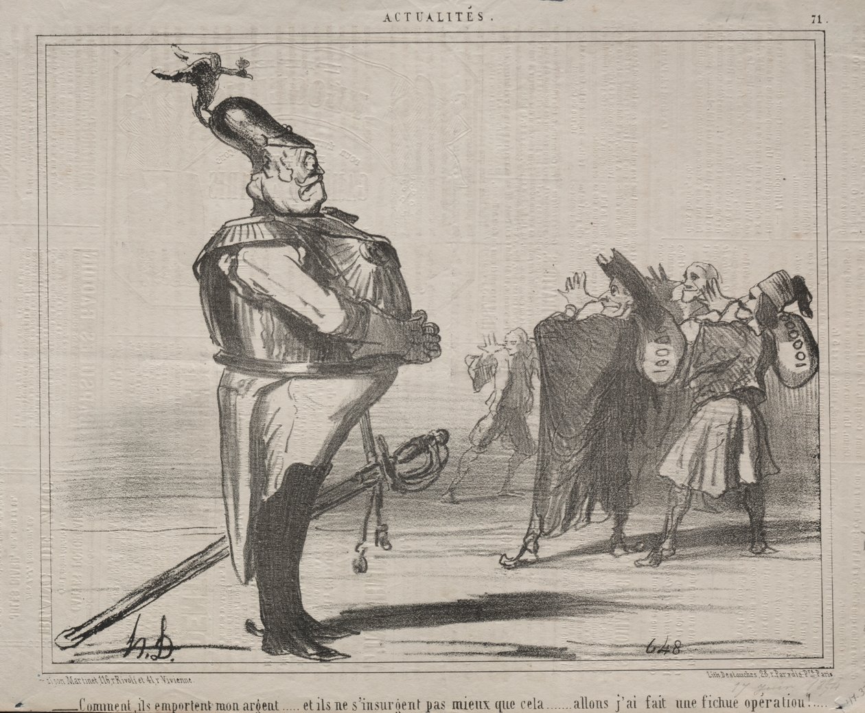 Attualità (No. 71): Perché mi stanno portando via i soldi... da Honoré Daumier